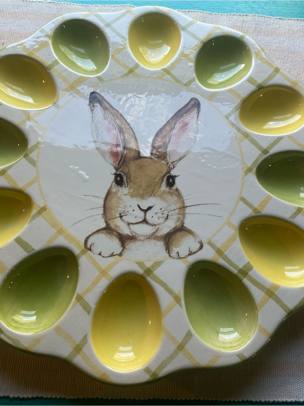 Easter Themed Ceramic Deviled Egg Platter